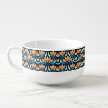 Art Deco blauw sinaasappel