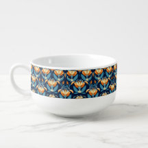 Art Deco blauw sinaasappel