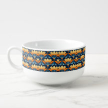 Art Deco blauw sinaasappel