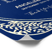 Art Déco Bleu de Bienvenue de Mariage (Coin)