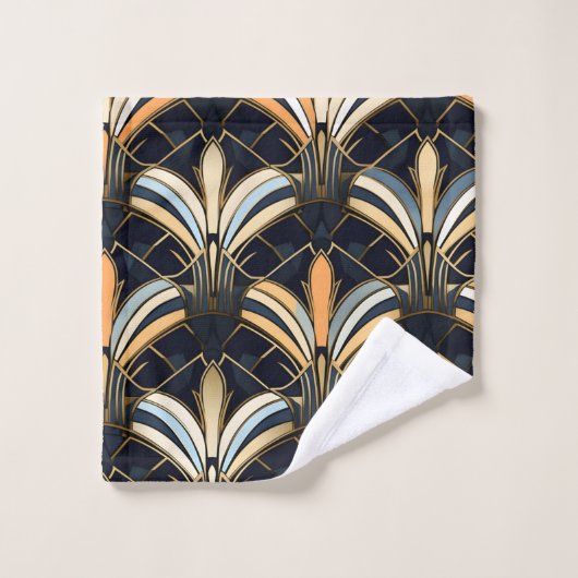 Art déco bleu et or (Gant de toilette)