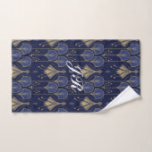 Art Déco Bleu Et Or (Serviette à main)