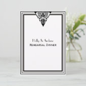  Art Deco Blk Wht Lijst #1 V repetitie Din Kaart (Staand voorkant)