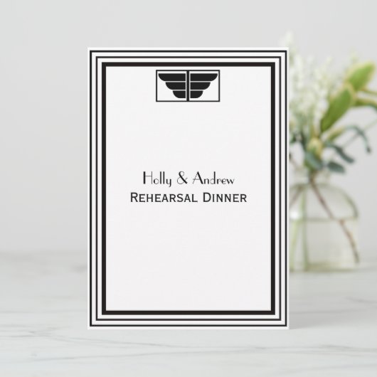 Art Deco Blk Wht Lijst #2 V repetitie DIN Kaart (Staand voorkant)