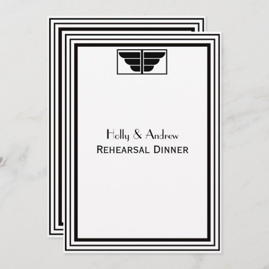  Art Deco Blk Wht Lijst #2 V repetitie DIN Kaart (Voorkant / Achterkant)