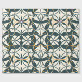 Art Deco bloeit Cadeaupapier (Vlak)