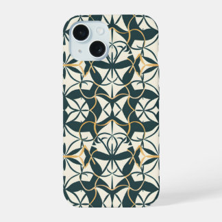 Art Deco bloeit iPhone 15 Hoesje