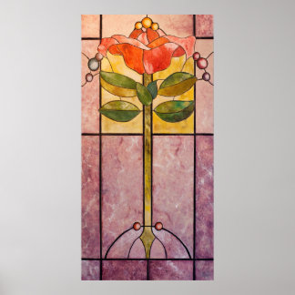 Art Deco-bloem Poster