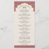 Art Deco Bloemen Lotus Indiaas & Hindoe Bruiloft Programma (Voorkant)