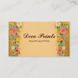 Art Deco Bloemen Visitekaartjes