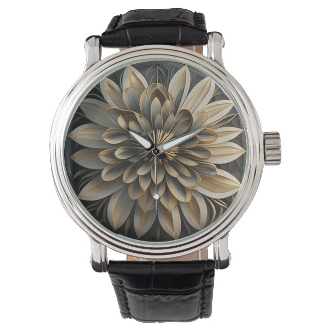 Art Deco bloemenontwerp #3 Horloge (Voorkant)