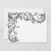 Art Deco Bloemenwerveling Trouwreceptie Kaart (Achterkant)