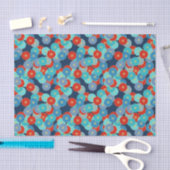 Art Deco-bloempatroon - blauw, turkooizen en rood Tissuepapier (Craft)