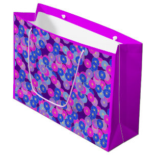 Art Deco-bloempatroon - violet, blauw en paars Groot Cadeauzakje