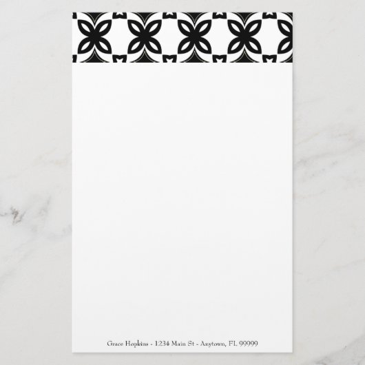 Art Déco Blooms papeterie personnalisée (Devant)