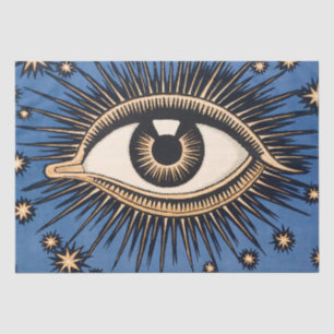Art Deco Blue All Seing Eye Great Gatsby 1920's Tissuepapier