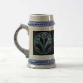 Art Deco Blue Design Stein Bierpul (Links)