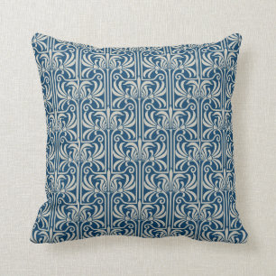 Art Deco Blue Geometic Pattern Kussen