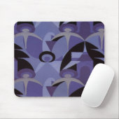 Art Deco Blue Pattern - Mousepad Muismat (Met muis)