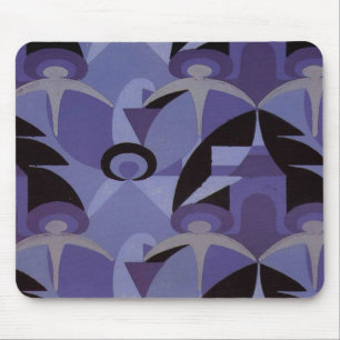 Art Deco Blue Pattern - Mousepad Muismat