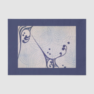  Art Deco Blue Wave Tissuepapier