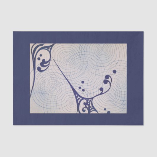  Art Deco Blue Wave Tissuepapier (Voorkant)
