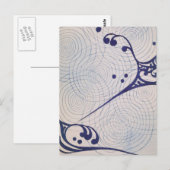 Art Deco Blue Waves Briefkaart (Voorkant / Achterkant)