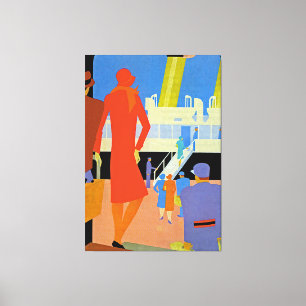 Art Deco Boarding - XL Canvas Afdruk