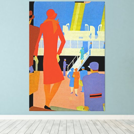 Art Deco Boarding - XL Canvas Afdruk (Insitu (Houten vloer))