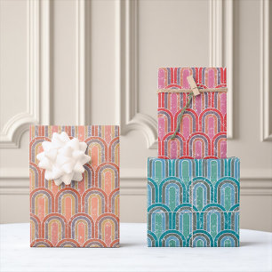Art Deco-bogen geometrische retro Inpakpapier Vel