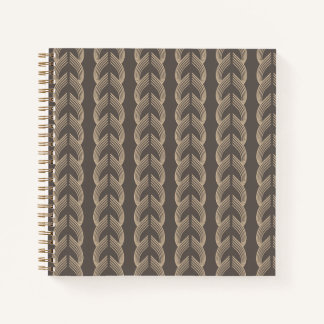 Art Deco Bogen in Champagne op Warm Houtskoolgris Notitieboek