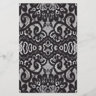 Art Deco Boheemse Chic bloemengotische zwarte kant Briefpapier