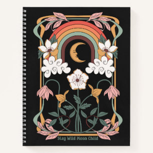 Art deco boho cottagecore Blijf wild maan kind Notitieboek