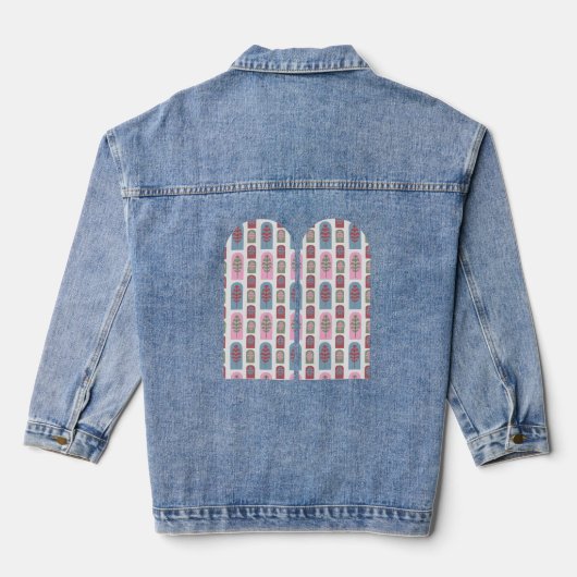 Art Deco Bomen Denim Jacket (Achterkant)