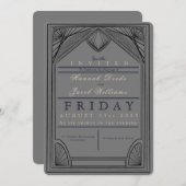 Art Deco Border bruiloft uitnodiging (Voorkant / Achterkant)