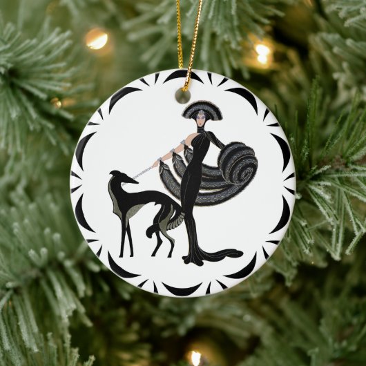 Art Deco Borzoi Ceramic Ornament (Boom)