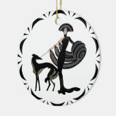 Art Deco Borzoi Ceramic Ornament (Links)