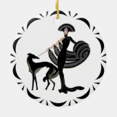 Art Deco Borzoi Ceramic Ornament (Achterkant)