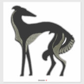 Art Deco Borzoi Die Cut Vinyl Sticker (Vel)