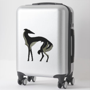 Art Deco Borzoi Die Cut Vinyl Sticker
