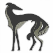 Art Deco Borzoi Die Cut Vinyl Sticker (Voorkant)