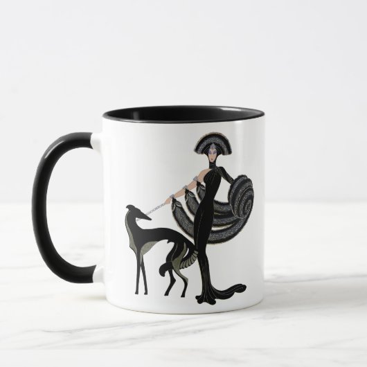 Art Deco Borzoi Mok (Links)