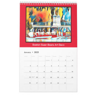 Art Deco Boston Swan Boats Kalender