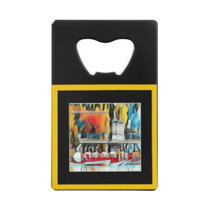 Art Deco Boston Swan Boats Kredietkaart Flessenopener