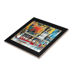 Art Deco Boston Swan Boats Tegeltje