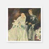 Art Deco Bride en Groom Passen getrouwd Wedding Servet (Voorkant)