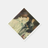Art Deco Bride en Groom Passen getrouwd Wedding Servet (Hoek)