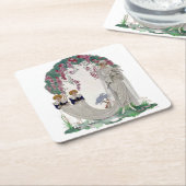 Art Deco  Bride Vierkante Kartonnen Onderzetter (Schuin)