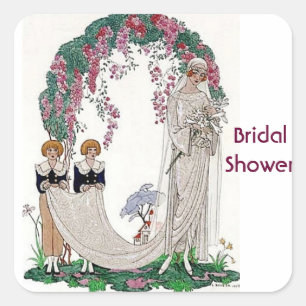Art Deco Bride Vierkante Sticker