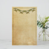 Art Deco  briefpapier met groen (Staand voorkant)